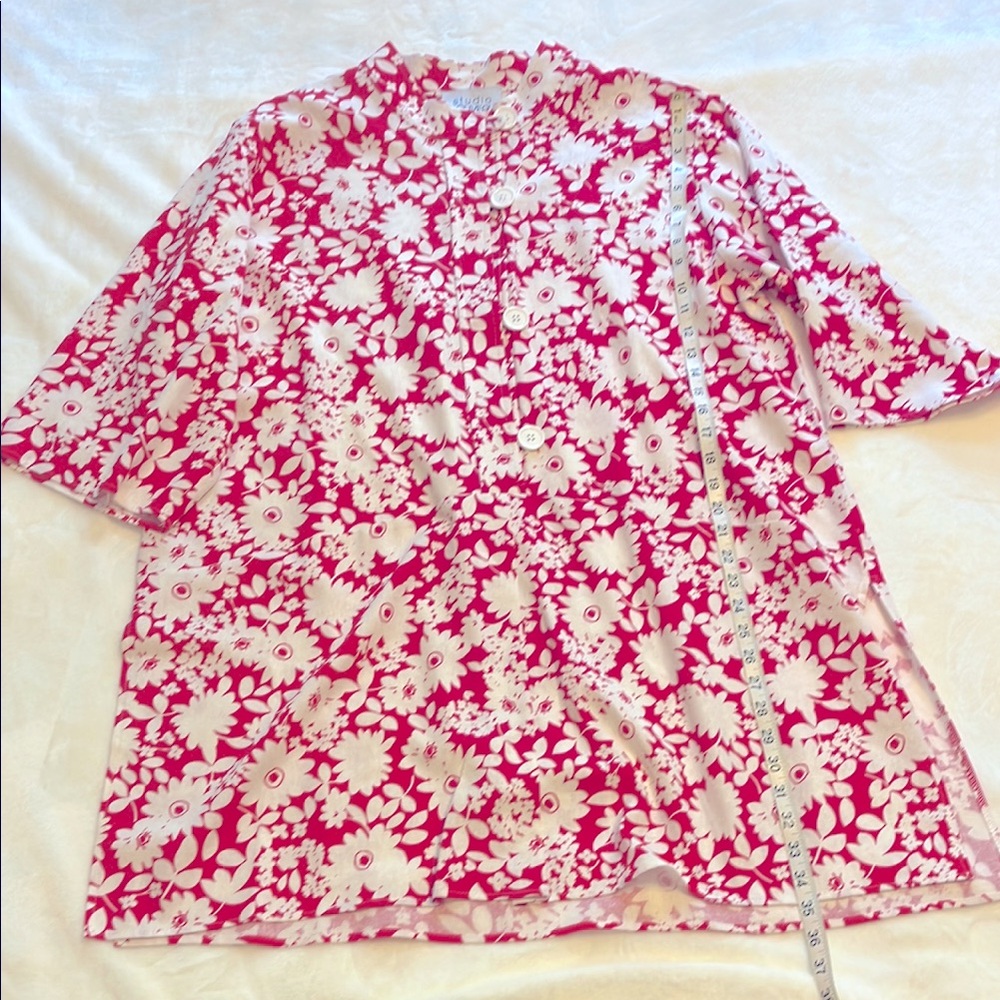 Floral Pink and White Blouse
